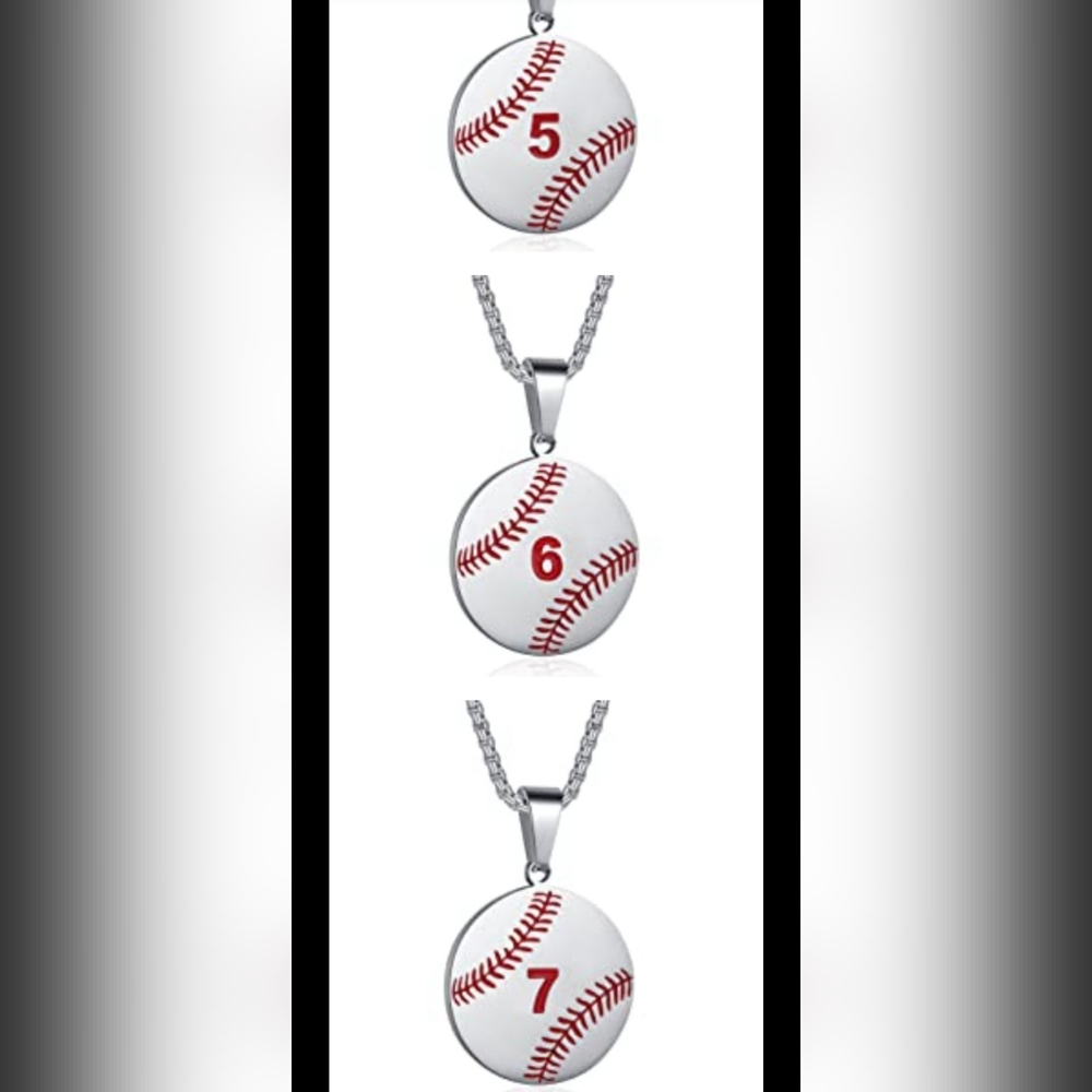 New Stainless Steel baseball Jersey # Bible Verse Necklace.  All #s USUALLY avai
